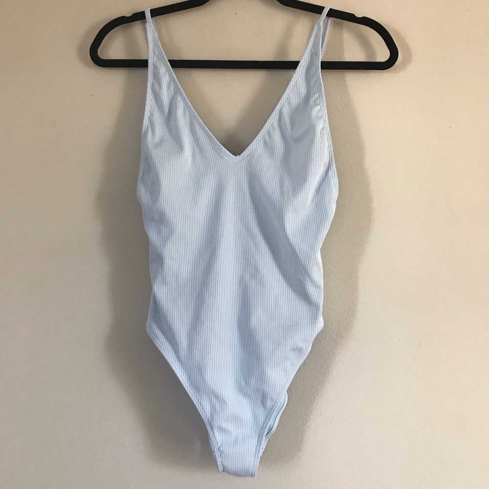 Bay blue one piece bathing suit